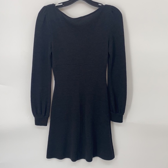 DVF Womens Charcoal Gray Long Sleeve100% Wool Fit & Flare Dress Size 4 - Picture 10 of 15